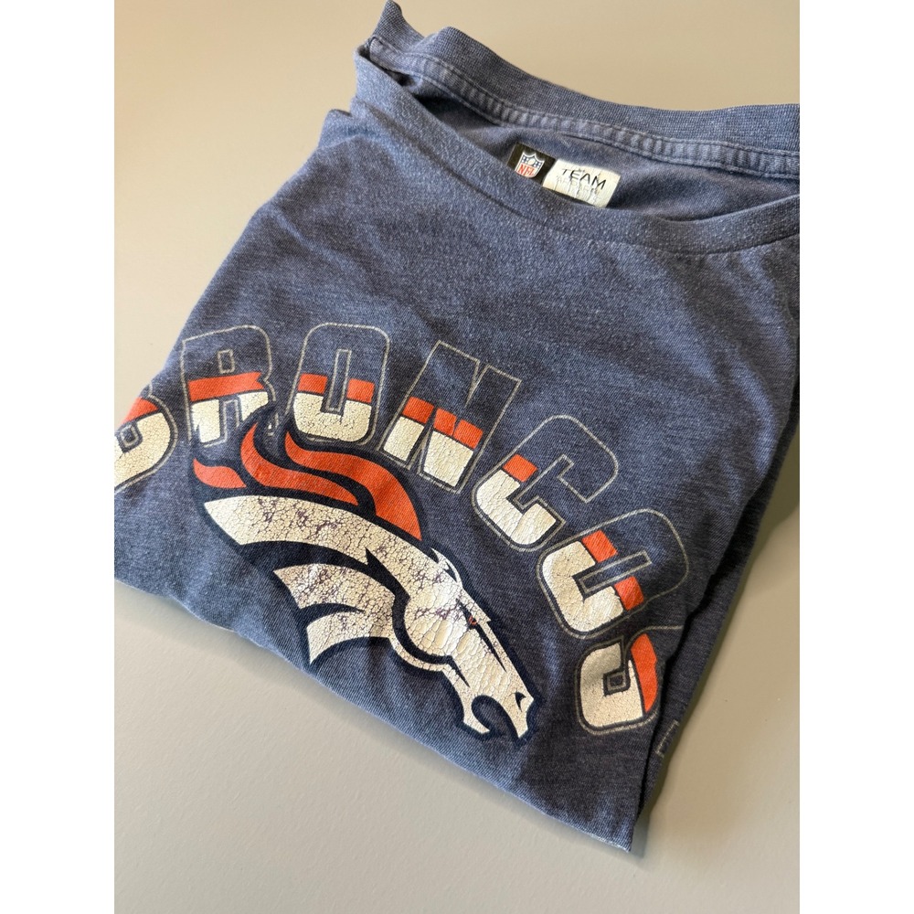 NFL Team Apparel Denver Broncos Football T-Shirt Mens 3XL Blue Heather Tee